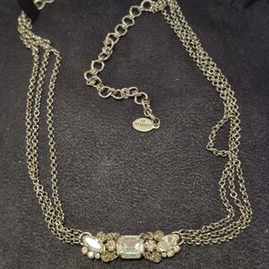 Sorrelli Silver Necklace with Crystal Embellishments